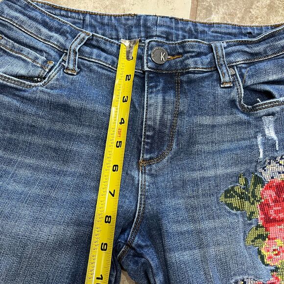 Kut from the Kloth Reese Ankle Jeans Size 4 – Floral Embroidered Denim - Picture 6 of 16